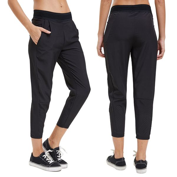 

women sport pant loose casual black yoga running sweatpants with pockets hv99, Black;blue