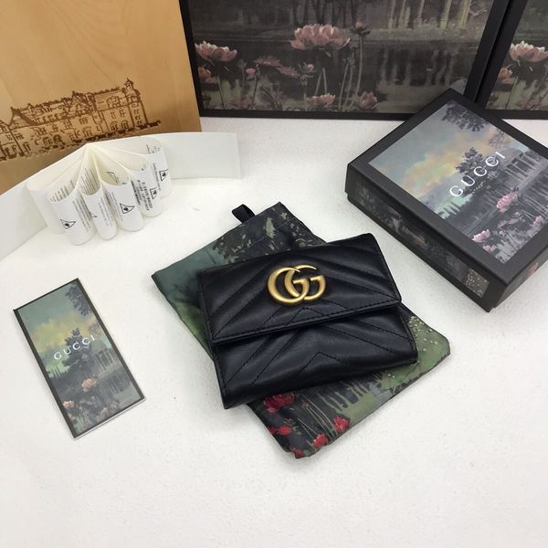 

Cla ic hort black wallet with box women brand genuine leather quare wallet leather pur e men money card holder 12 5 9 5 2 5 474802