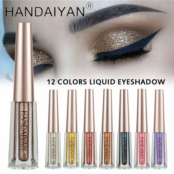 

handaiyan 12 color diamond glitter eyeshadow makeup cosmetic for women beauty liquid shimmer eye shadow eye make up gift
