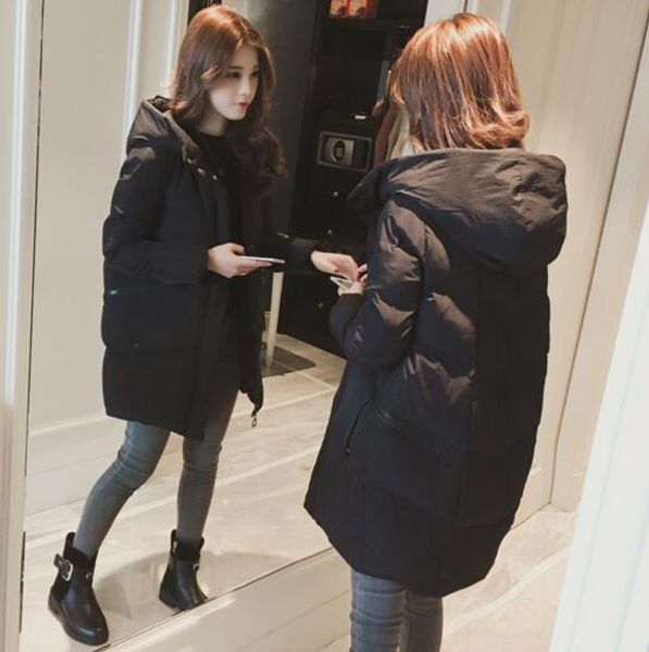 

new fashion women's down jacket long hooded cotton jacket luxury women's winter bread jacket, Black;brown