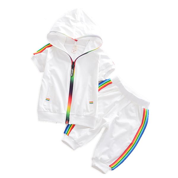 

Fa hion kid boy girl clothe port wear ummer baby colorful hoodie hort 2pc et children outfit toddler cotton track uti