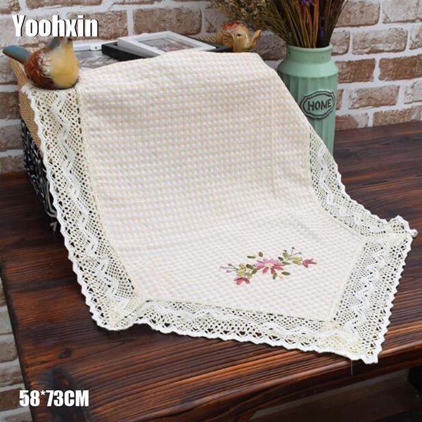 

vintage cotton lace bed table runner cover cloth embroidered placemat dining tablecloth coffee party kitchen wedding decor