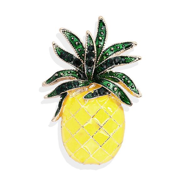 

yellow oil dripping enamel sweet fruits pineapple brooch clothes & accessories accessories pineapple lead needle pin, Gray