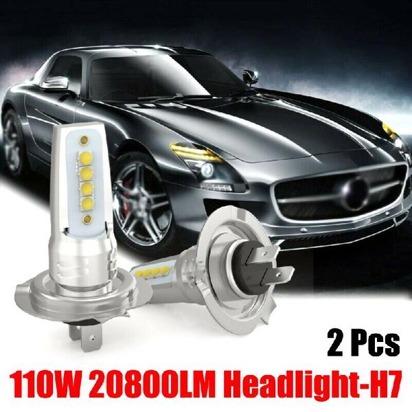 

1pair h7 led headlight conversion set cob bulb 110w 10000lm white low led headlights bulbs conversion kit lights fog lamps