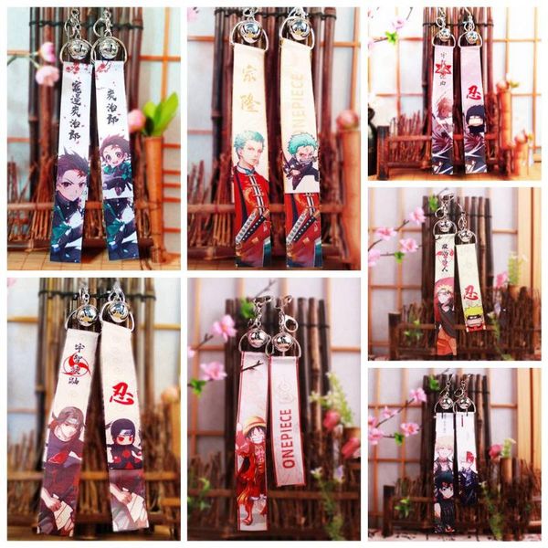 

anime demon slayer keychain hero naruto key chains choker kamado tanjirou same jewelry fans gift, Silver