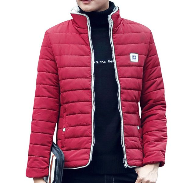 

новый красивый тонкий мужчины куртки размер m-3xl человек стенд воротник теплый outwears черный / темно-синий зимняя комфортные ветровки, Black