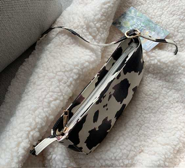 

fashion design women handbag cow pattern baguette small girl shoulder bag women's vintage bag casual cjio9090