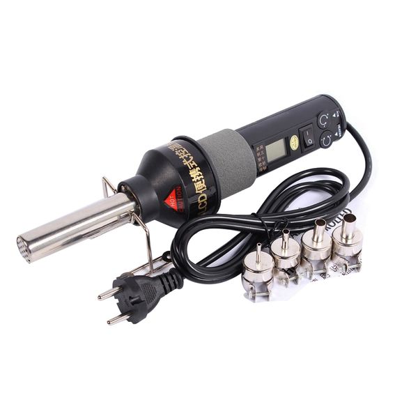 

220v 450w 450 degree lcd adjustable electronic heat air gun desoldering soldering station ic smd bga rework 4 nozzle
