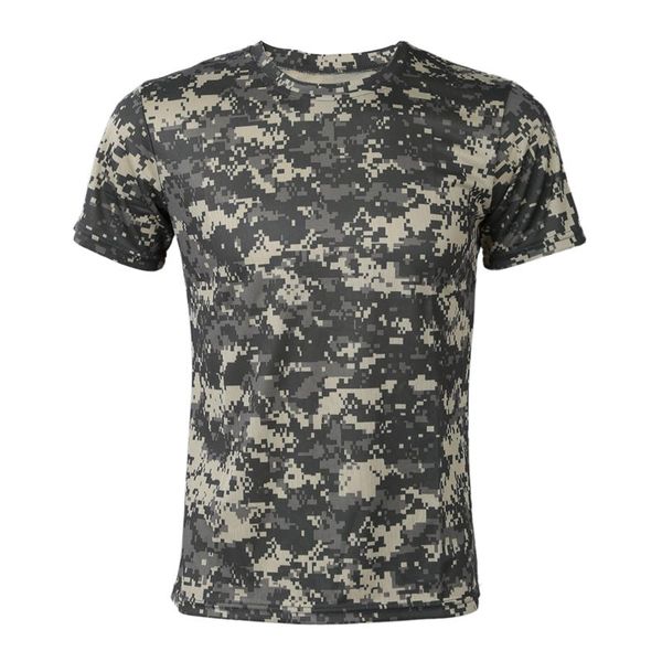 

new outdoor hunting camouflage t-shirt men breathable combat t shirt dry sport camo camp tees-acu green m, Gray;blue