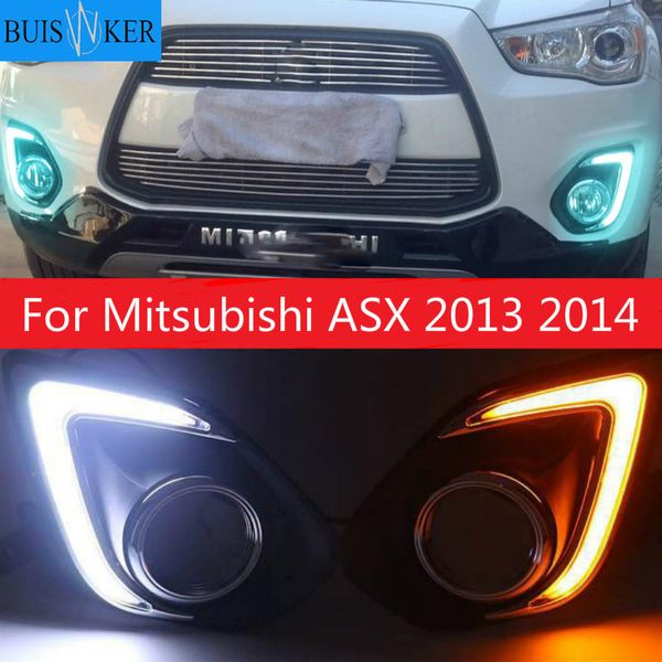 

light for mitsubishi asx 2013 2014 led drl cob daytime running light daylight waterproof fog head lamp signal front bumper white