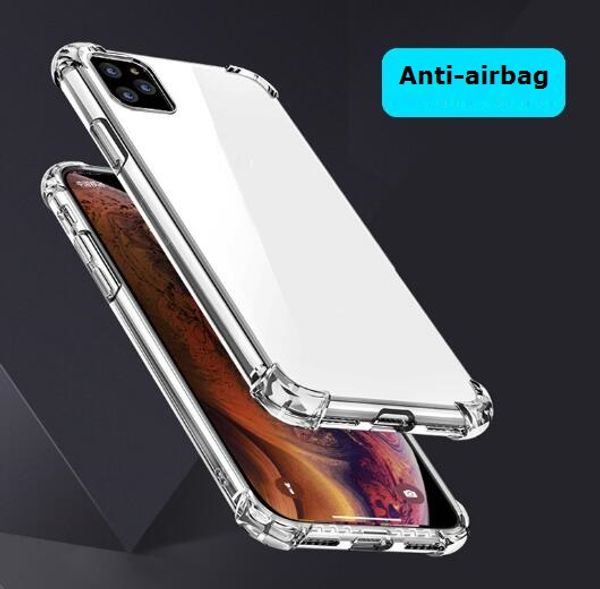 

new for iphone 11 / 11 pro / 11 pro max case soft clear shockproof cover with anti-airbag ing