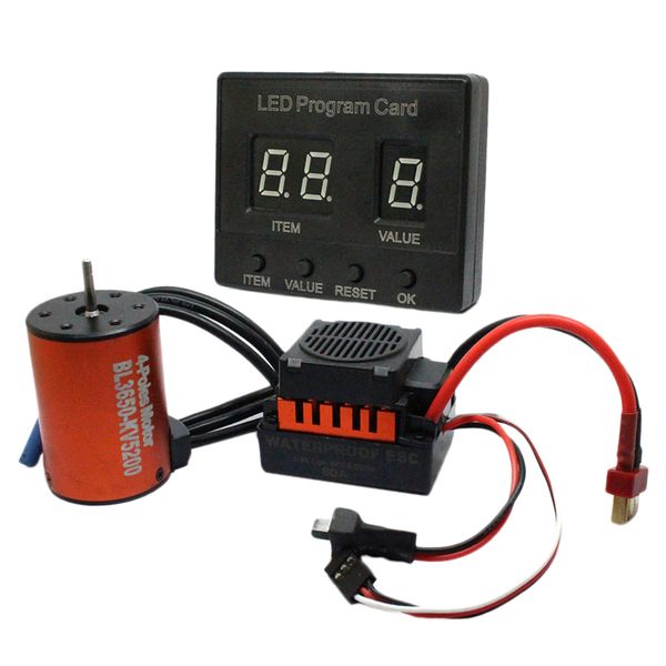 

waterproof 60a esc bl3650 5200kv brushless motor with led program card