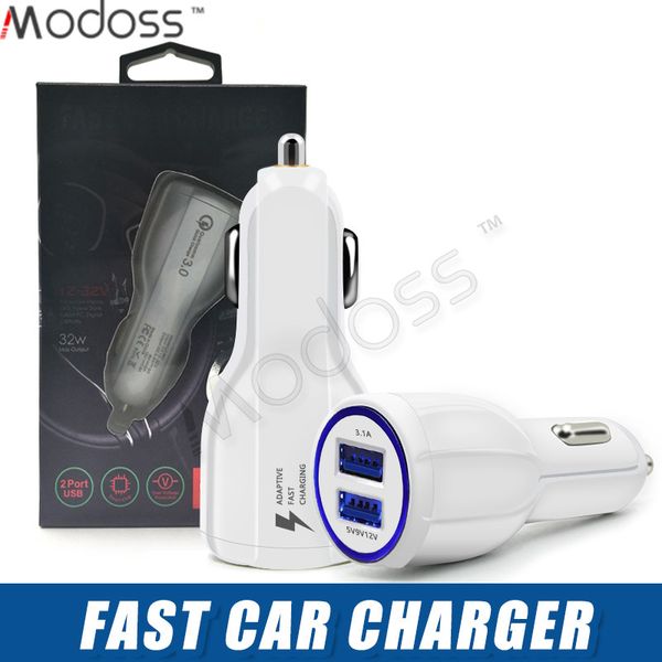 

for samsung s8 note 8 any phone 3.1 a fast car charger led quick dual usb charging adaptive 9v 5v 12v