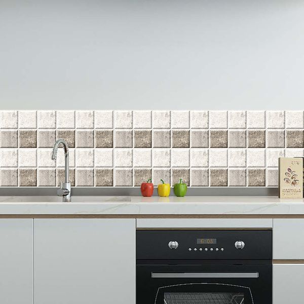 

quality eco friendly6pcs adesive wall paper mosaics tile stickers kitchen bathroom personality wallpaper 20x20cm waterproof