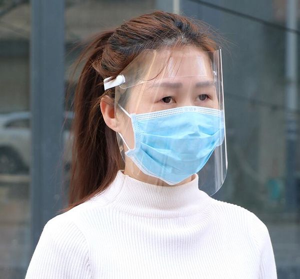 

50pcs transparent pvc dust proof foldable protective face mask oil-proof dual antifogging skin mask household protective products ha028