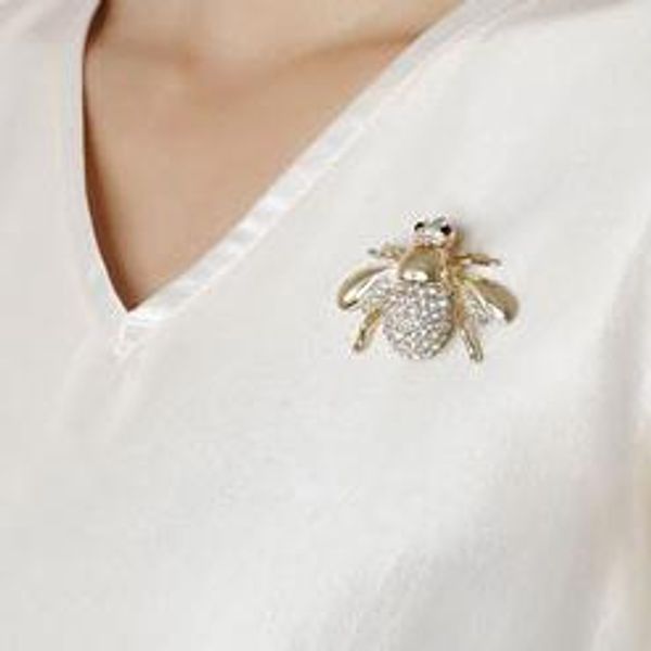 

animal beee brooch pin rhinestone jewelry party dress bee brooches pins statement brooches accessories for women girls valentine's day, Gray