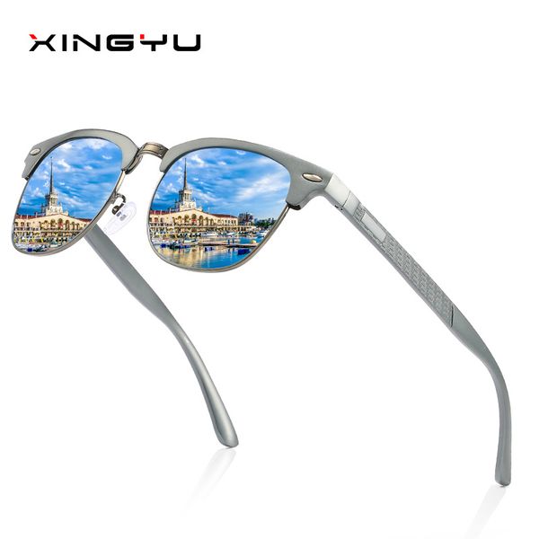 

men's polarized sunglasses all aluminum magnesium series spring hinge fishing sunglasse driving glasses fashion classic style, White;black