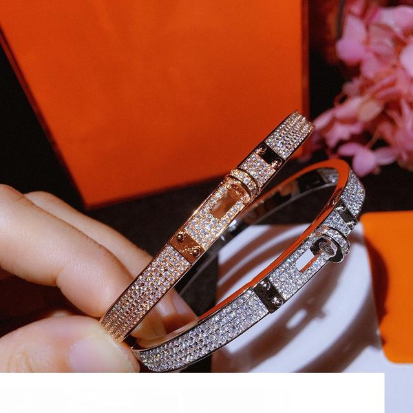 

бренд pure 925 стерлингового серебра ювелирные изделия для женщин замок ремень браслет круг h свадебные украшения мода партия роскошный брас, Black