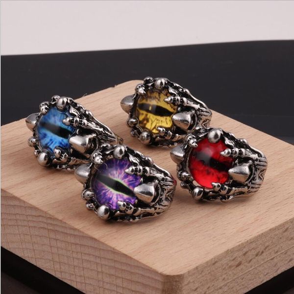 

урожай глаз дьявола кольцо личность ретро punk готический мужской палец кольцо подарок, Silver