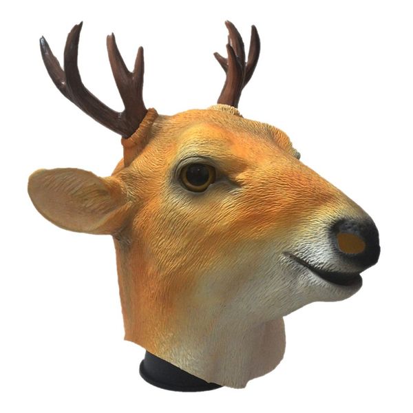 

halloween masquerade party headgear creative environmental protection deer latex mask simulation animal sika deer
