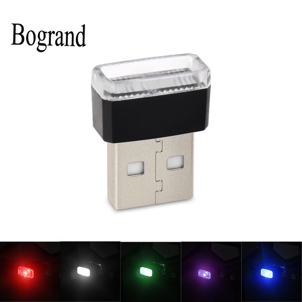 

bogrand car styling auto usb universal pc portable plug and play led decorative lights atmosphere lamp emergency lighting