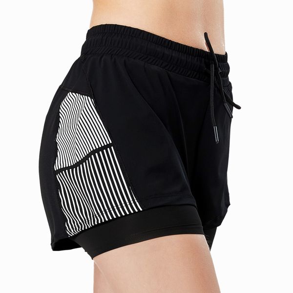 

sport shorts quick drying yoga shorts for women workout fitness gym running sport short pant female elastic waistband sportswear, White;red