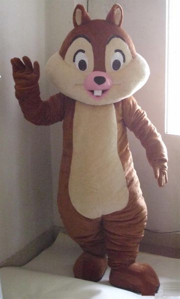 

2019 a brown squirrel mascot costume with big eyes for to wear, Red;yellow