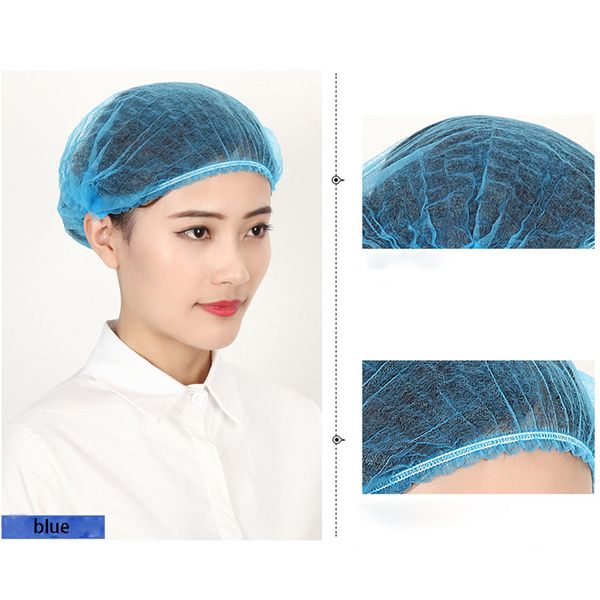 

100/500pcs disposable salon hair hats anti dust net bouffant cap non-woven shower caps hat elastic cleaning hair protect bathcaps