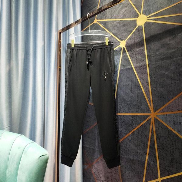 

2020 весна лето высокое качество сша кожаный крест браслет сторона сплит молния брюки свободного покроя спортивные брюки мужчины женские брю, Black