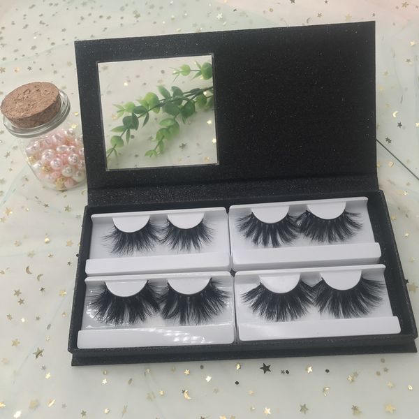 

4 pairs lash book 5d mink lashes 25mm lashes custom private label logo