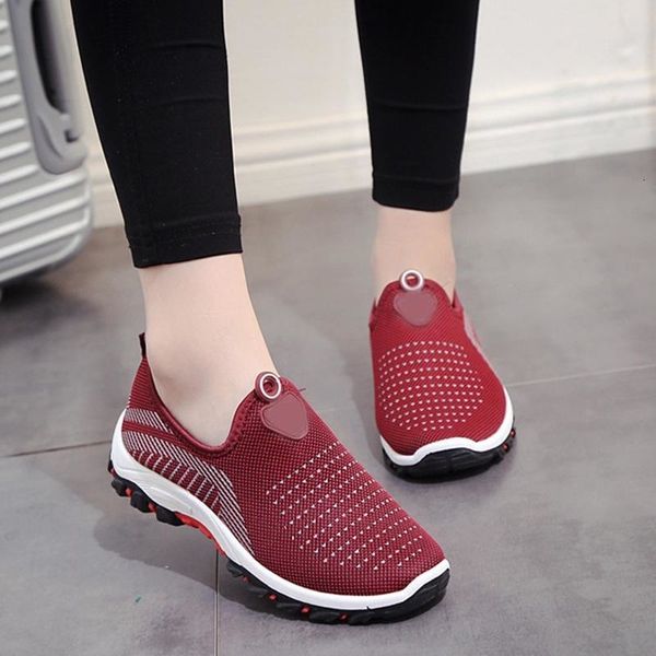 

women sneakers mesh casual shoes slip on flats ladies shallow breathable walking shoes cuts out female fashion comfort