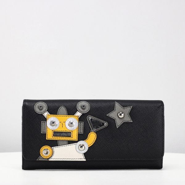 

wallets plain cartoon women card pocket patchwork letter genuine leather zipper casual bag handbags