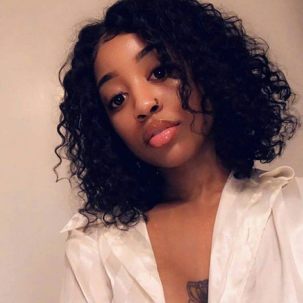 Good Style Human Hair Wigs With Natural Color Water Wave Lace