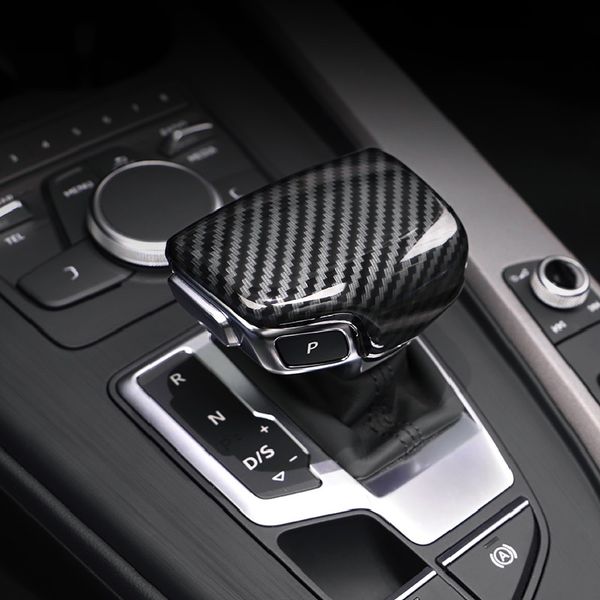 

abs carbon fiber printed car gear shift collar sticker cover for a4 a5 q7 2016 2017 2018 2019 styling accessories