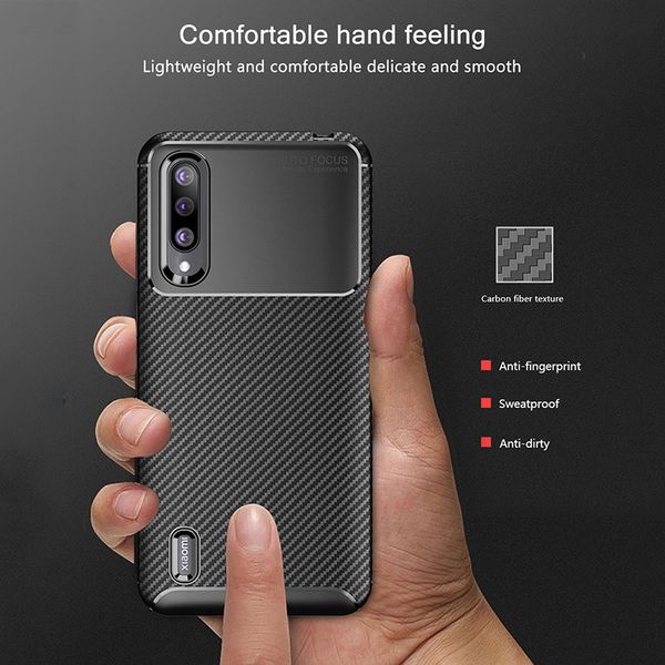 

case for xiaomi mi 9 lite mi 8 case cover luxury carbon fiber bumper silicone phone back case for xiaomi series