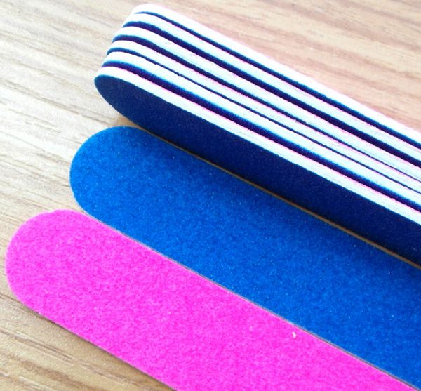 

50pcs double-sided nail files disposable nail file set manicure tools pedicure rasp 180 240 grit mini nail art travel pink blue