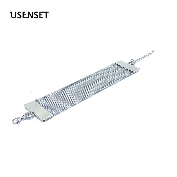 

usenset stainless steel mesh bracelets bangles for women never rub off jewelry new style 2020, Black