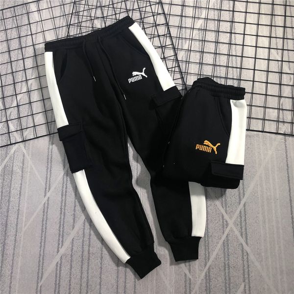 

hummers designer men casual sweat pants casual fashion overalls european american private custom boutique trousers plus size, Black