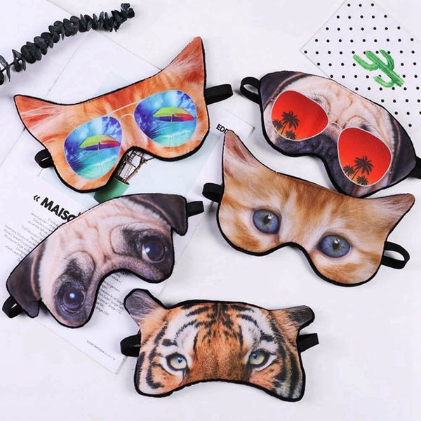 

1pc 3d printing eye mask to help sleep animal shade sleep mask black bandage on eyes for party