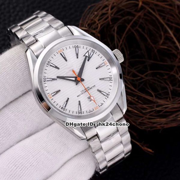 

6 style 41mm aqua terra 150m co-axial automatic mens watch 220.10.41.21.02.001 white dial stainless steel bracelet gents watches, Slivery;brown