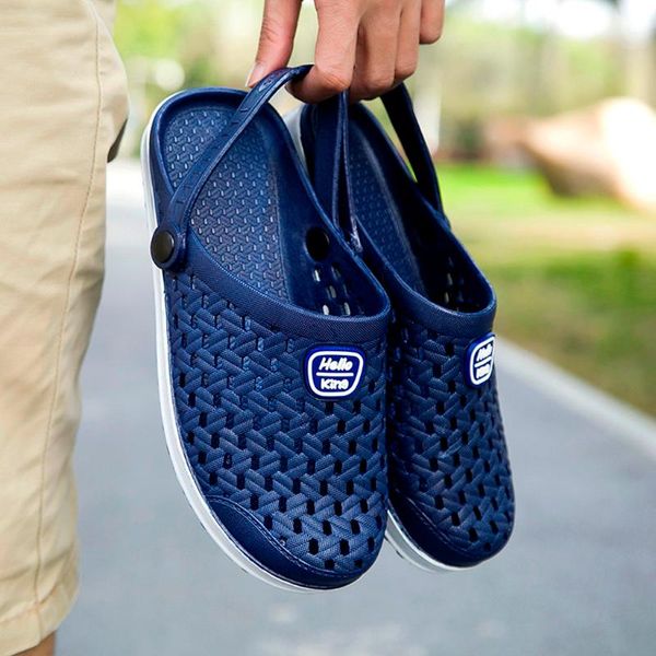 

nice men women summer sandal mesh breathable padded beach flip flops shoes solid flat bath slippers apr2, Black
