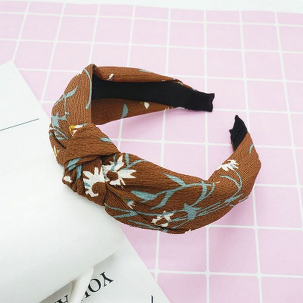 

леди узел тюрбан collegiate navy цветок черный верх узел оголовье ткань аксессуары для волос глава группы hairclippers2010 lemch, Black;brown