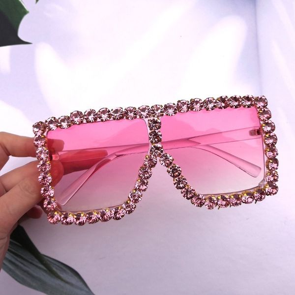 

crystal diamond oversized sunglasses for women fashion candy shades uv400 glasses transparent frame rhinestone sunglasses women clear, White;black