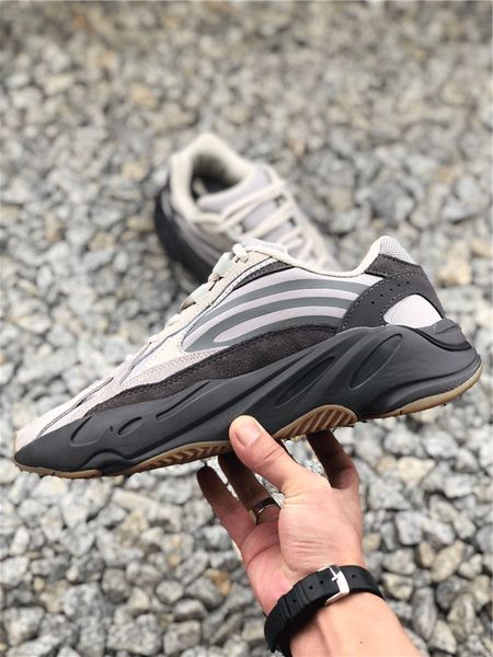 

2019 wholesale kanye west 700 v2 tephra vanta wave runner triple black 3m reflective men woman designer running shoes sports sneakers