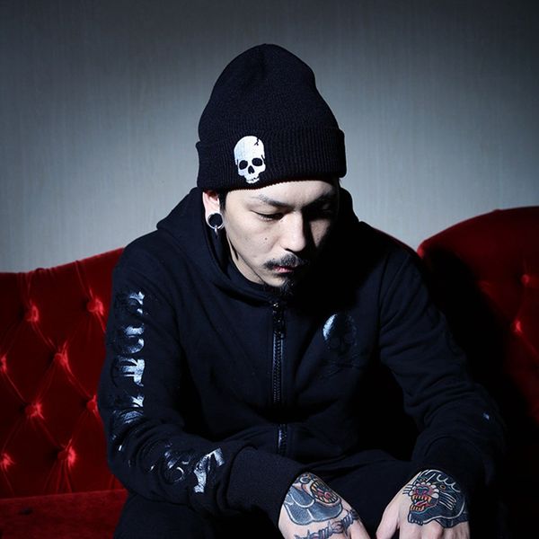 

new autumn winter europe and america men women wool hat punk embroidery skull personality knit hat caps