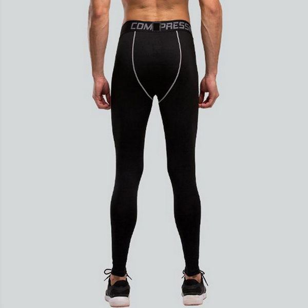 

mjartoria men's tights trousers trainings gyms clothing jogger sports leggings athleisure comfortable sportswear elastic pants, Black