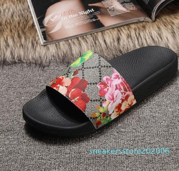 

with box 2018 slides summer luxury designer beach indoor flat g sandals slippers house flip flops with spike sandal s06, Black