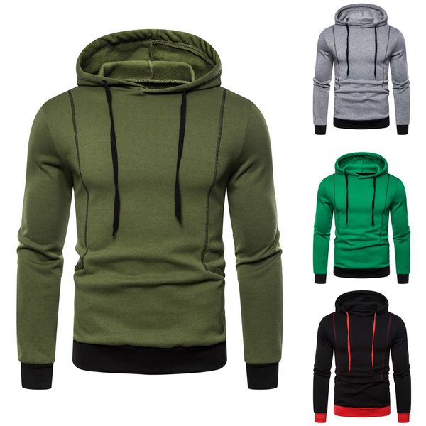 

ropa nueva 2019 new arrival men autum winter long sleeve hooded sweatshirt printed outwear blouse dropshipping 20, Black