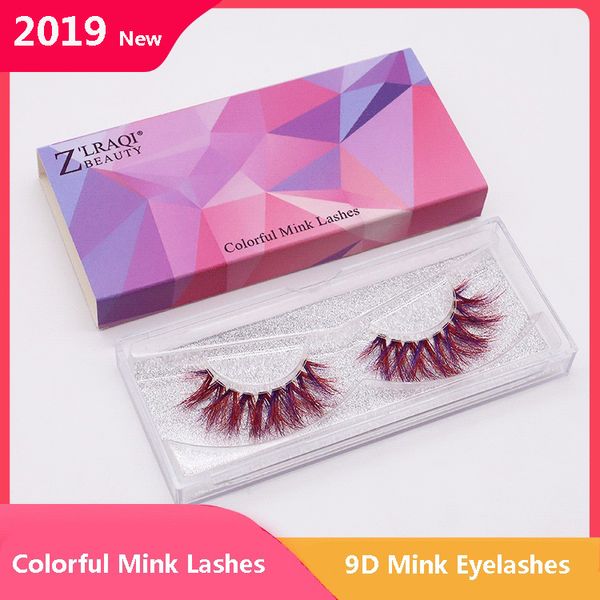 

2019 new 9d mink eyelashes colorful mink lashes eyelash extension dramatic false eyelashes fake eye lashes makeup