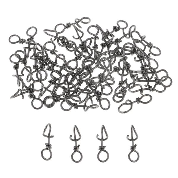 

50x high strength stainless steel quick lock fishing snaps clips swivels